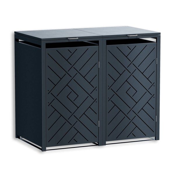 Metzler designový box na popelnice | pro 2 popelnice | 240 l | antracit RAL 7016 | diamantový vzor | Prisma