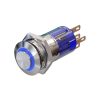 Metzler - tlačidlo 16 mm - LED kruhové osvetlenie modré - IP67 IK10 - nehrdzavejúca oceľ - vystupujúce - spájkovacie kontakty