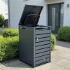 Metzler box na popolnicu | 1 ks | 240 l | antracit RAL 7016 | z ocele | s priehľadovým prúžkom | nerezová a masívna | kľučkou dverí so zámkom