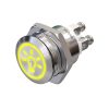 Metzler - tlačidlo 19 mm - LED symbol svetlo žlté - IP67 IK10 - nerezová oceľ - ploché - skrutkové kontakty