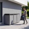 Metzler box na popolnice s kamennou omietkou | 3miestna | 240 l | z ocele | odolná voči poveternostným vplyvom | sivá