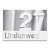 Domové číslo z nehrdzavejúcej ocele s názvom ulice