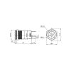 Metzler - tlačidlo 16mm - bodové LED osvetlenie modré - IP67 IK10 - nehrdzavejúca oceľ - ploché - spájkovacie kontakty