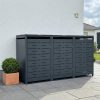 Metzler designový box na odpadkové nádoby | pro 3 nádoby | 240 l | antracit RAL 7016 | horizontální designové linie | Nexus