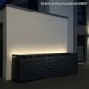 Metzler box na odpadkové koše | 5dílná | 240 l | antracit RAL 7016 | z oceli | s průhledovými proužky | nerezová & masivní | klikou dveří se zámkem