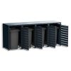Metzler box na popelnice | 4x | 240l | v dekoru dřeva | antracit RAL 7016 | z oceli | nerezová & masivní | madlo dveří se zámkem