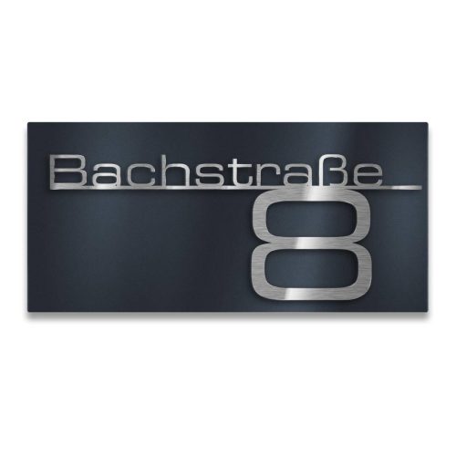 38d4034a-d858-489d-8eb0-63ca97b0ac4b Číslo popisné s nápisem z nerezové oceli v antracitové barvě