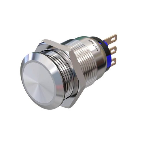 Metzler - tlačidlo 19 mm - IP67 IK10 - nehrdzavejúca oceľ - ploché - spájkovacie kontakty