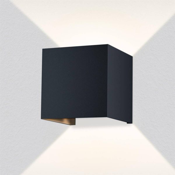 Up-Down-Light Cube | nástenné svietidlo 9 W | antracit RAL 7016 | LED teplá biela