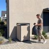Metzler box na smetnú nádobu s kamennou omietkou | 1 ks | 240 l | z ocele | odolná voči poveternostným vplyvom | béžová
