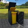 Metzler box na popolnice s akcentmi z nehrdzavejúcej ocele | 1 ks | 240 l | antracitová | s priehľadovými prúžkami | nehrdzavejúca & masívna