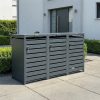 Metzler box na odpadkové nádoby | 3er | 240l | antracit RAL 7016 | z ocele | s priezorovým pruhom | nerezová & masívna | kľukou dverí so zámkom