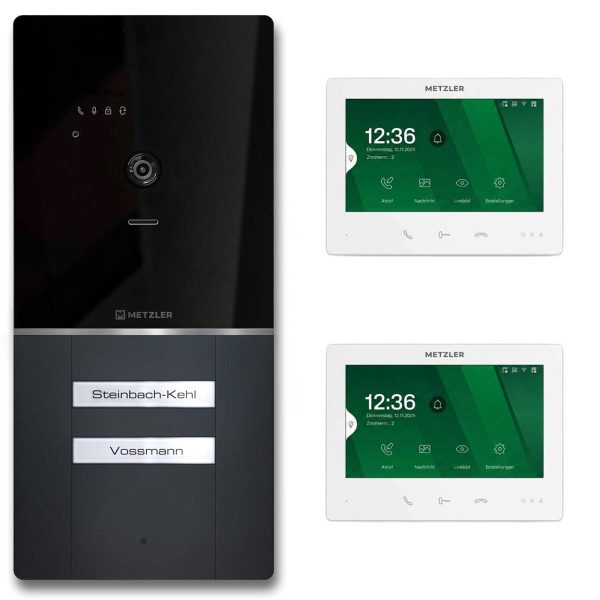 Metzler XDM10 video domáci telefón s vymeniteľným menným štítkom | kompletná sada | 2-vodič | 2 zvončekové tlačidlá | RAL 7016 antracit | Maxior