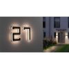 LED solární číslo domu | černá | integrovaný akumulátor | výška 23 cm