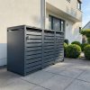 Metzler box na odpadkové nádoby | 3er | 240l | antracit RAL 7016 | z ocele | s priezorovým pruhom | nerezová & masívna | kľukou dverí so zámkom