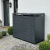 Metzler dizajnový box na odpadkové koše | pre 2 koše | 240 l | horizontálne dizajnové línie | antracit RAL 7016 | Nexus