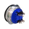 Metzler - tlačidlo 40mm - biele LED kruhové osvetlenie - IP67 IK10 - nehrdzavejúca oceľ - 2-pólové - vyčnievajúce - spájkovacie kontakty