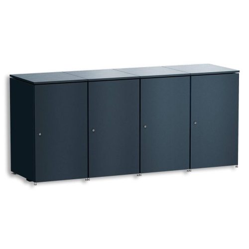 Metzler box na popelnice | pro 4 | 240 l | z hliníku | nerezová & masivní