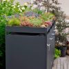 Metzler box na odpadkové nádoby s vegetační střechou | 4 ks | 240 l | antracit RAL 7016 | z oceli | nerezová a masivní | klikou dveří se zámkem