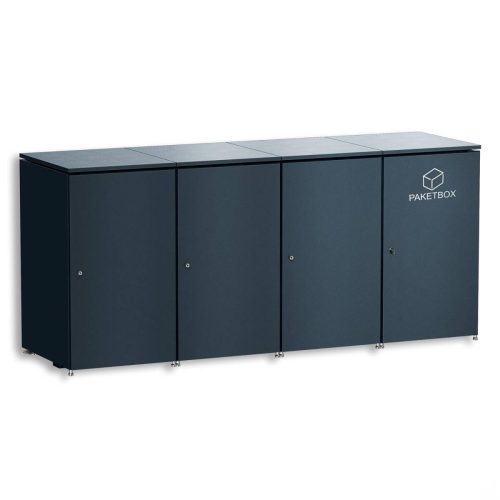 7f9e00c4-63dd-43e8-993b-801dec91dc06 Metzler box na odpadkové koše | 3er s boxem na balíky | Extra velký objem | Z hliníku | Výškově nastavitelná nožičky | Antracitová