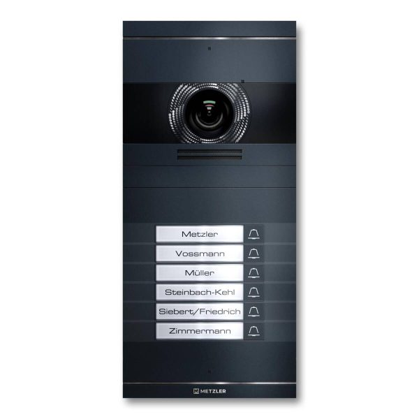 Metzler VDM10 2.0 video domovní telefon s vyměnitelným štítkem na jméno | 6 tlačítek zvonku | Neo
