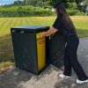 Metzler box na popolnice s akcentmi z nehrdzavejúcej ocele | 1 ks | 240 l | antracitová | s priehľadovými prúžkami | nehrdzavejúca & masívna