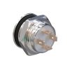 Metzler - tlačidlo 12 mm - LED kruhové osvetlenie biele - IP67 IK10 - nehrdzavejúca oceľ - vystupujúce - spájkovacie kontakty