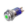 Metzler - tlačidlo 16mm - LED bodové osvetlenie zelené - IP67 IK10 - nerezová oceľ - vystupujúce - spájkovacie kontakty