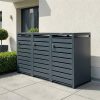 Metzler box na odpadkové nádoby | 3er | 240l | antracit RAL 7016 | z ocele | s priezorovým pruhom | nerezová & masívna | kľukou dverí so zámkom