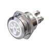 Metzler - tlačidlo 19 mm - LED symbol svetlo biele - IP67 IK10 - nehrdzavejúca oceľ - ploché - skrutkové kontakty