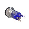 Metzler - tlačidlo 16mm - bodové LED osvetlenie modré - IP67 IK10 - nehrdzavejúca oceľ - ploché - spájkovacie kontakty