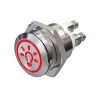 Metzler - tlačidlo 19mm - LED symbol svetlo červené - IP67 IK10 - nehrdzavejúca oceľ - ploché - skrutkové kontakty