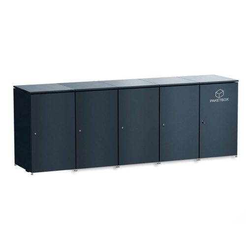 Metzler box na popelnice | 4dílná s paketovou schránkou | Extra velký objem | Z hliníku | Výškově nastavitelné nožky | Antracitová