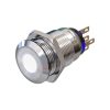 Metzler - tlačidlo 19 mm - LED bodové osvetlenie biele - IP67 IK10 - nehrdzavejúca oceľ - ploché - spájkovacie kontakty