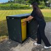 Metzler box na popolnice s nerezovými akcentmi | 4-dielna | 240 l | antracitová | s priehľadovými pásikmi | nerezová & masívna