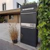 Metzler balíkový box s osadenou strechou | personalizovaný gravírovaním | štítok z nehrdzavejúcej ocele s menom | so schránkou na listy | Bispo 2