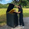 Metzler box na popolnice s akcentmi z nehrdzavejúcej ocele | 1 ks | 240 l | antracitová | s priehľadovými prúžkami | nehrdzavejúca & masívna