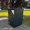 Metzler box na popolnice s akcentmi z nehrdzavejúcej ocele | 1 ks | 240 l | antracitová | s priehľadovými prúžkami | nehrdzavejúca & masívna