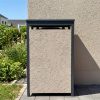 Metzler box na smetnú nádobu s kamennou omietkou | 1 ks | 240 l | z ocele | odolná voči poveternostným vplyvom | béžová