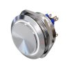 Metzler - tlačidlo 40mm - biele LED kruhové osvetlenie - IP67 IK10 - nehrdzavejúca oceľ - 2-pólové - vyčnievajúce - spájkovacie kontakty