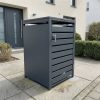 Metzler box na popolnicu | 1 ks | 240 l | antracit RAL 7016 | z ocele | s priehľadovým prúžkom | nerezová a masívna | kľučkou dverí so zámkom