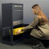 Balíkový box s poštovou schránkou | s bočnými priehľadovými okienkami | personalizovaný gravírovaním | menovka z nehrdzavejúcej ocele | antracit | Bispo 2 SF
