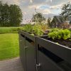 Metzler box na odpadkové nádoby s vegetační střechou | 4 ks | 240 l | antracit RAL 7016 | z oceli | nerezová a masivní | klikou dveří se zámkem