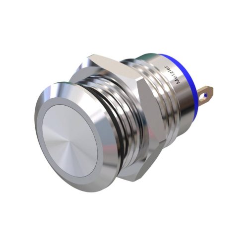Metzler - tlačidlo 12 mm - IP67 IK10 - nehrdzavejúca oceľ - ploché - spájkovacie kontakty