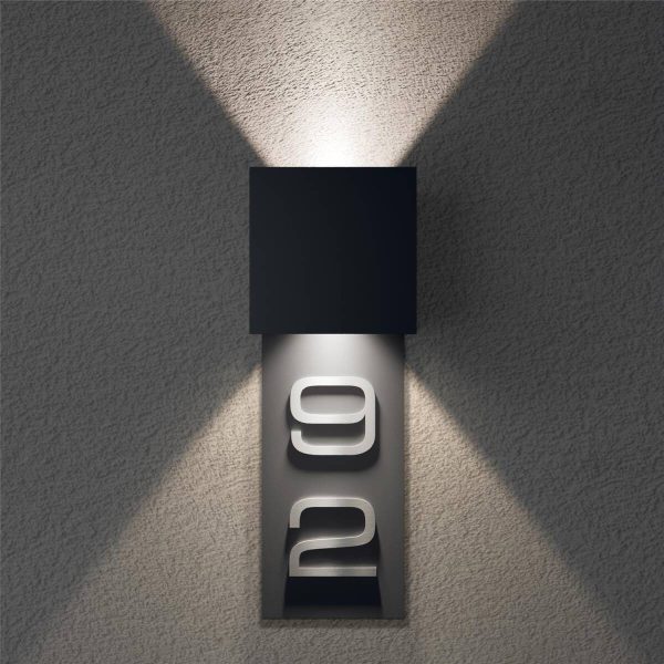 Metzler LED domové číslo dvojciferné | vonkajšie svietidlo s domovým číslom | RAL 7016 antracit | Lumic
