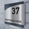 Metzler nerezový domovní štítek s názvem ulice | antracitová RAL 7016 | Falko 1