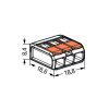 Wago spojovací svorka pro všechny druhy vodičů, max. 4 mm², 3 vodiče, s páčkami