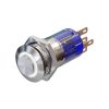 Metzler - tlačidlo 16mm - biely LED kruhový podsvit - IP67 IK10 - nehrdzavejúca oceľ - vystupujúce - spájkovacie kontakty