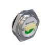 Metzler - tlačidlo 19mm - LED kruhové osvetlenie biele - IP67 IK10 - nehrdzavejúca oceľ - ploché - káblové pripojenie