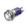Metzler - tlačidlo 16mm - LED bodové osvetlenie biele - IP67 IK10 - nerezová oceľ - ploché - spájkovacie kontakty
